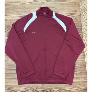 Vintage 90s Y2K Nike Team Men's Large Red/White Full Zip‎ Track Jacket